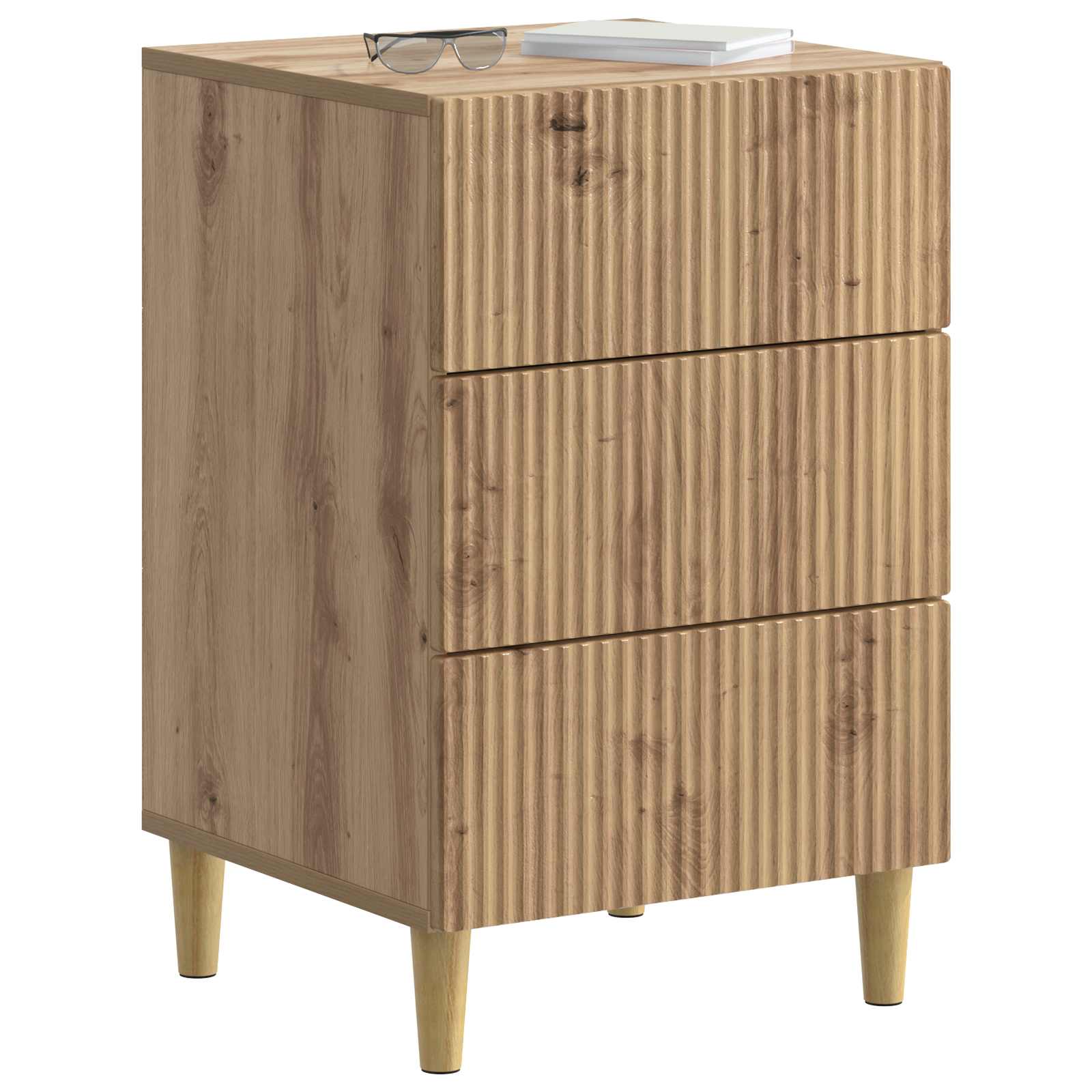 Nachtkastje Artisanaal eiken 43 x 41 x 66,5 cm Bewerkt hout is nu te koop bij PeponiXL, paradijselijk wonen!