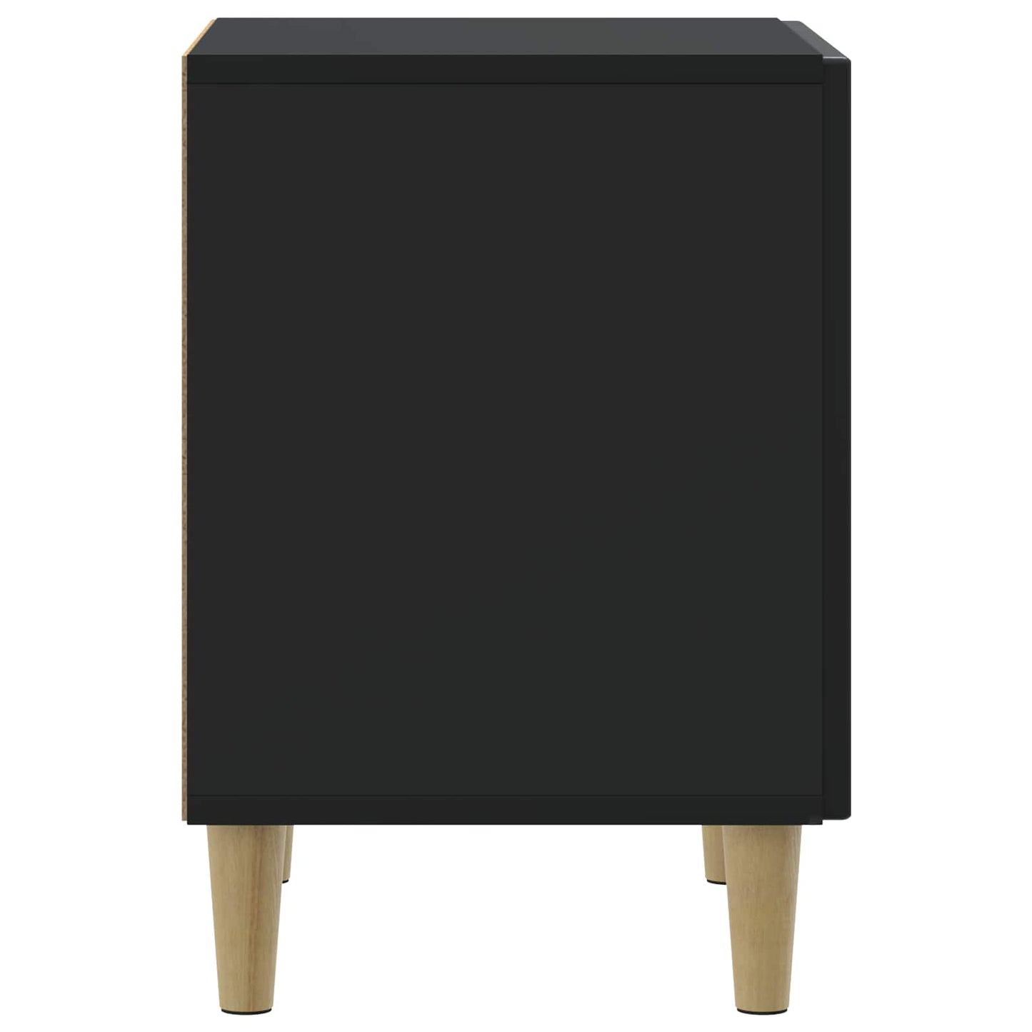 Nachtkastje Zwart 43 x 34,5 x 50 cm Bewerkt hout is nu te koop bij PeponiXL, paradijselijk wonen!