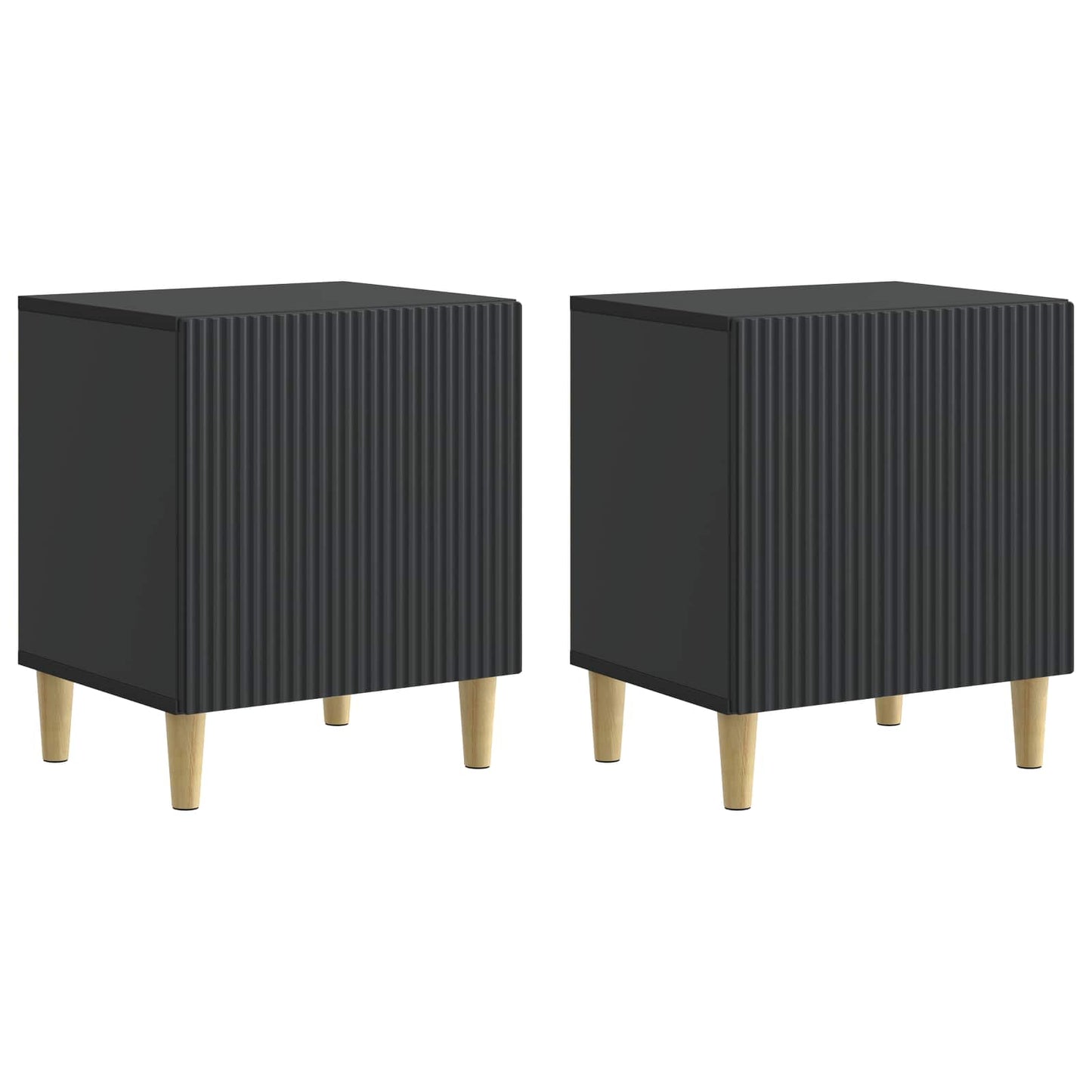 Nachtkastje 2 pcs Zwart 43 x 34,5 x 50 cm Bewerkt hout is nu te koop bij PeponiXL, paradijselijk wonen!