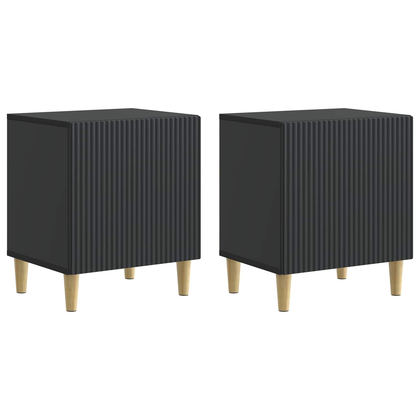 Nachtkastje 2 pcs Zwart 43 x 34,5 x 50 cm Bewerkt hout is nu te koop bij PeponiXL, paradijselijk wonen!