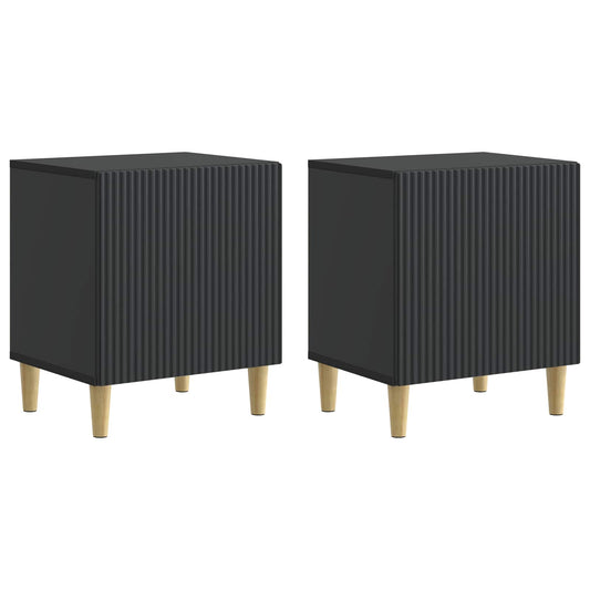 Nachtkastje 2 pcs Zwart 43 x 34,5 x 50 cm Bewerkt hout is nu te koop bij PeponiXL, paradijselijk wonen!