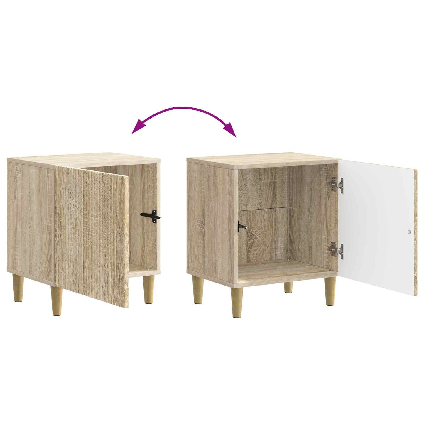 Nachtkastje Sonoma Eiken 43 x 34,5 x 50 cm Bewerkt hout is nu te koop bij PeponiXL, paradijselijk wonen!