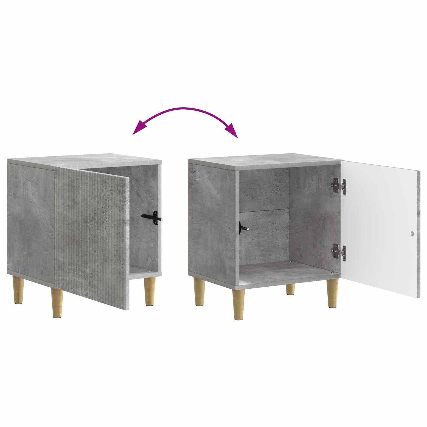 Nachtkastje 2 pcs Betongrijs 43 x 34,5 x 50 cm Bewerkt hout is nu te koop bij PeponiXL, paradijselijk wonen!
