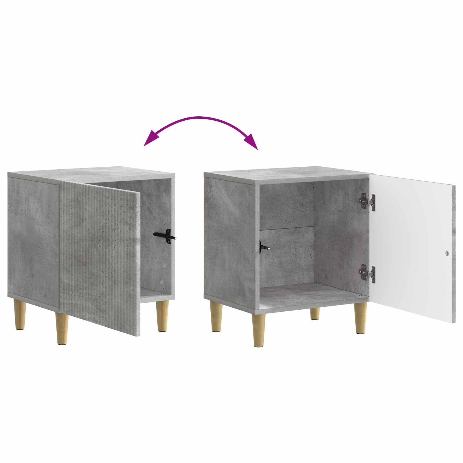 Nachtkastje 2 pcs Betongrijs 43 x 34,5 x 50 cm Bewerkt hout is nu te koop bij PeponiXL, paradijselijk wonen!