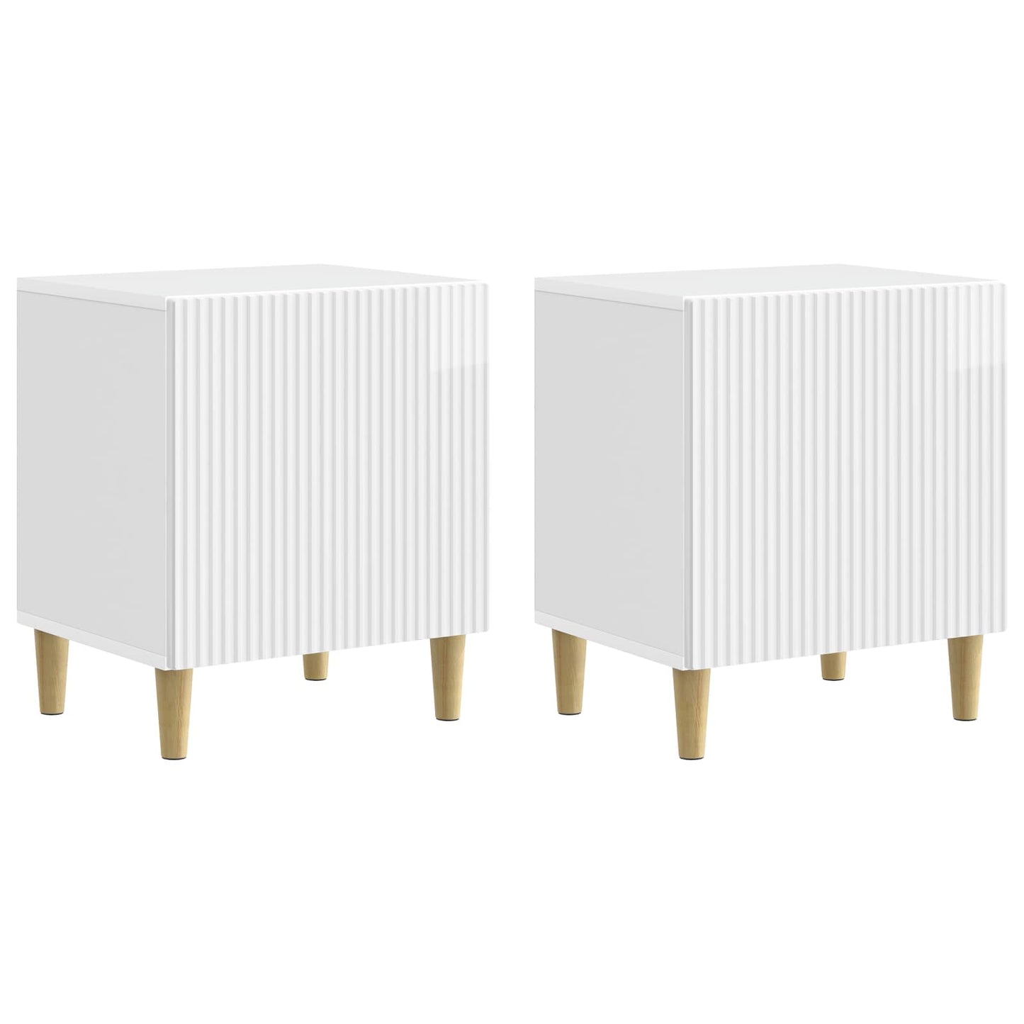 Nachtkastje 2 pcs Hoogglans Wit 43 x 34,5 x 50 cm Bewerkt hout is nu te koop bij PeponiXL, paradijselijk wonen!