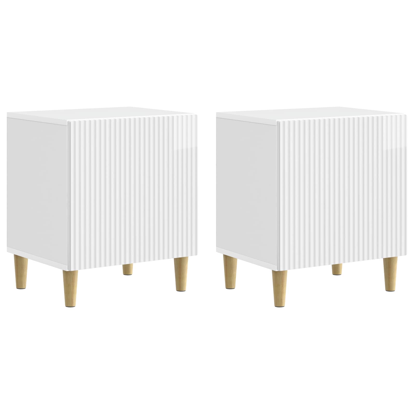 Nachtkastje 2 pcs Hoogglans Wit 43 x 34,5 x 50 cm Bewerkt hout is nu te koop bij PeponiXL, paradijselijk wonen!