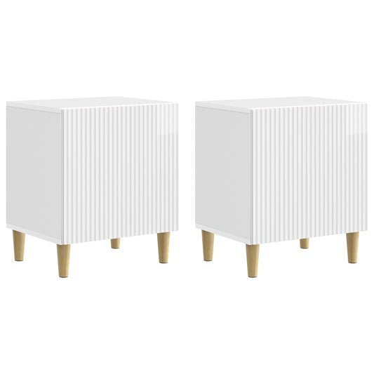 Nachtkastje 2 pcs Hoogglans Wit 43 x 34,5 x 50 cm Bewerkt hout is nu te koop bij PeponiXL, paradijselijk wonen!