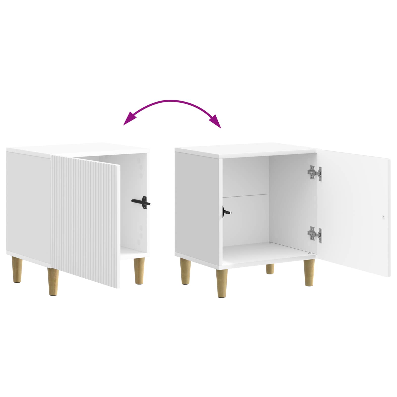 Nachtkastje 2 pcs Hoogglans Wit 43 x 34,5 x 50 cm Bewerkt hout is nu te koop bij PeponiXL, paradijselijk wonen!