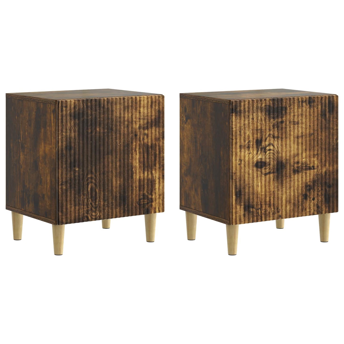 Nachtkastje 2 pcs Gerookt eiken 43 x 34,5 x 50 cm Bewerkt hout is nu te koop bij PeponiXL, paradijselijk wonen!