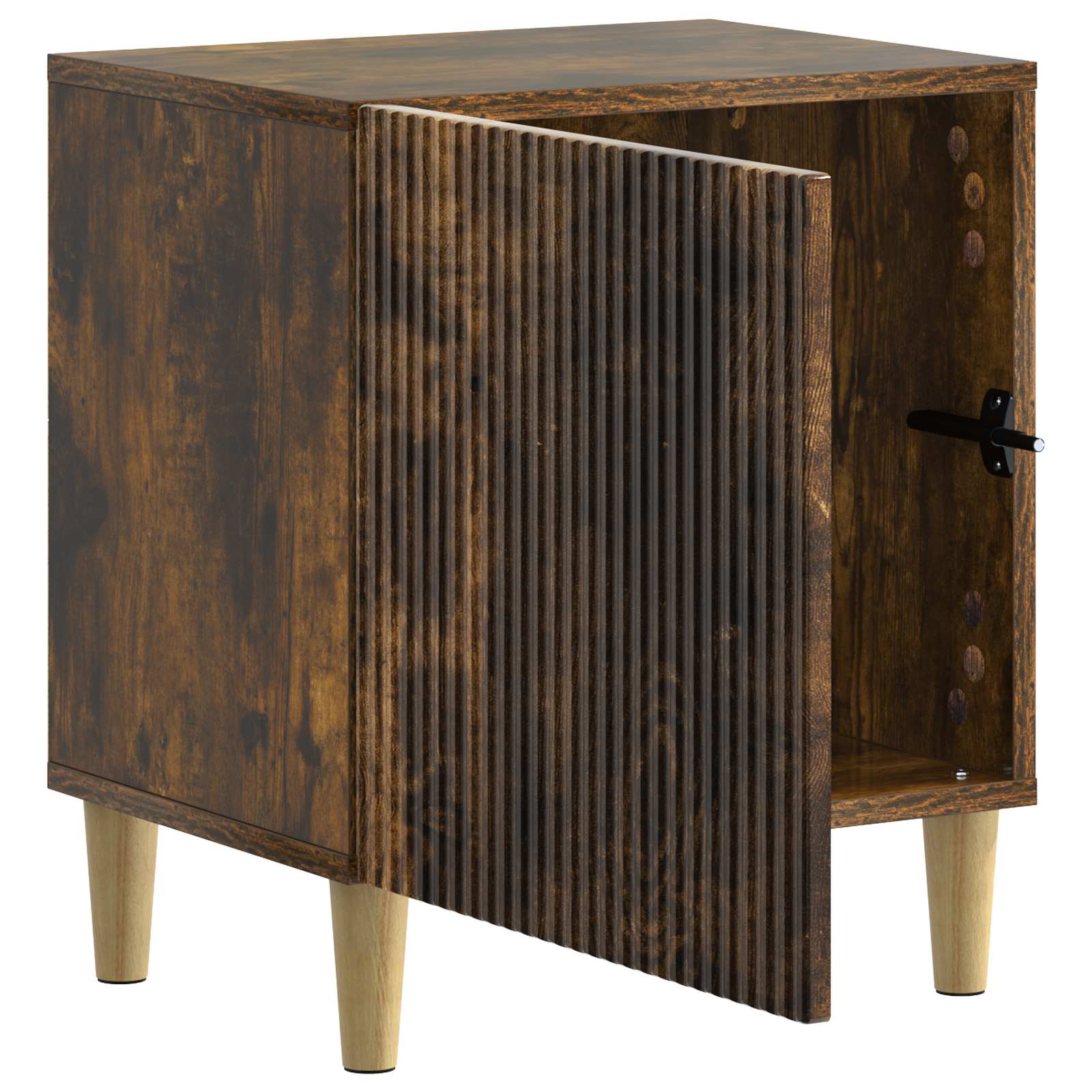 Nachtkastje 2 pcs Gerookt eiken 43 x 34,5 x 50 cm Bewerkt hout is nu te koop bij PeponiXL, paradijselijk wonen!
