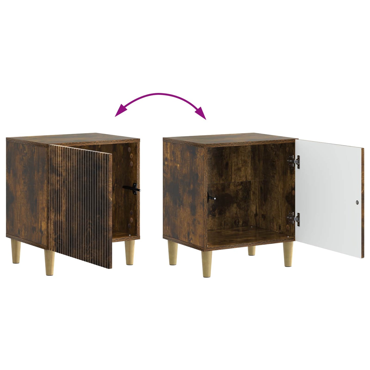 Nachtkastje 2 pcs Gerookt eiken 43 x 34,5 x 50 cm Bewerkt hout is nu te koop bij PeponiXL, paradijselijk wonen!