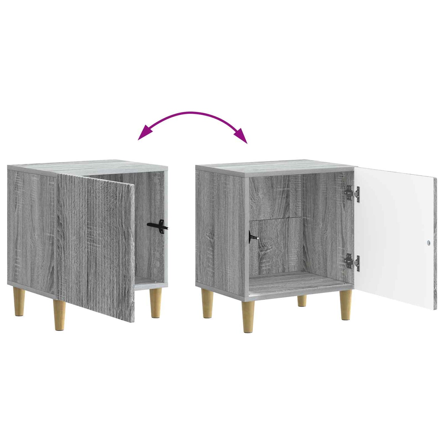 Nachtkastje 2 pcs Grijs sonoma 43 x 34,5 x 50 cm Bewerkt hout is nu te koop bij PeponiXL, paradijselijk wonen!