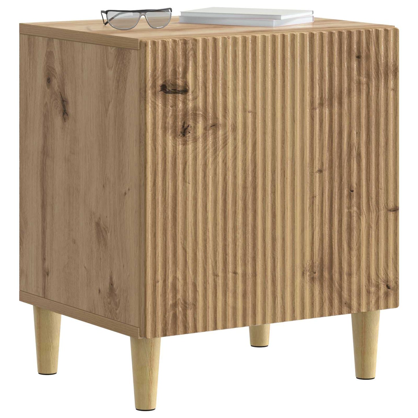 Nachtkastje Artisanaal eiken 43 x 34,5 x 50 cm Bewerkt hout is nu te koop bij PeponiXL, paradijselijk wonen!