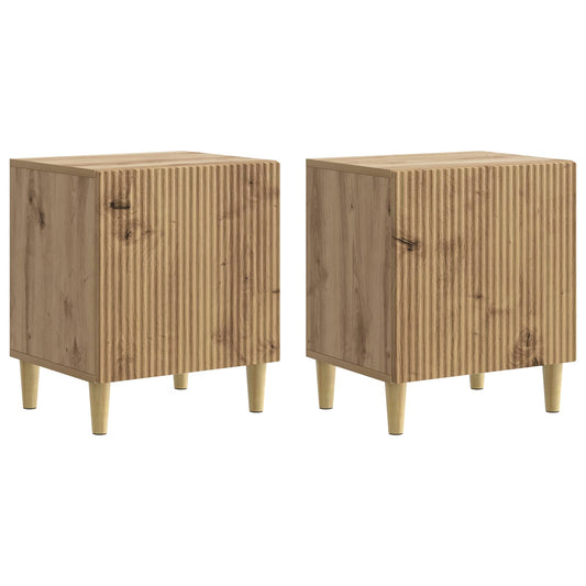 Nachtkastje 2 pcs Artisanaal eiken 43 x 34,5 x 50 cm is nu te koop bij PeponiXL, paradijselijk wonen!