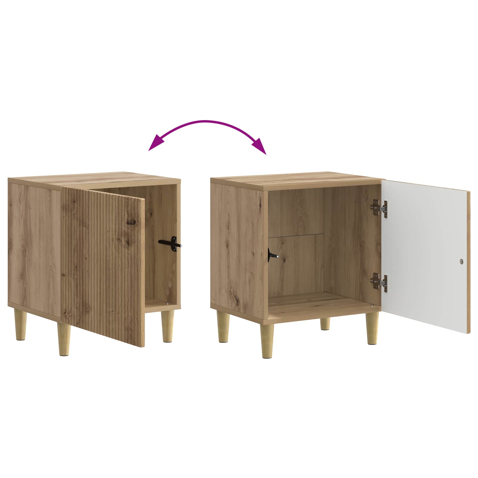 Nachtkastje 2 pcs Artisanaal eiken 43 x 34,5 x 50 cm is nu te koop bij PeponiXL, paradijselijk wonen!