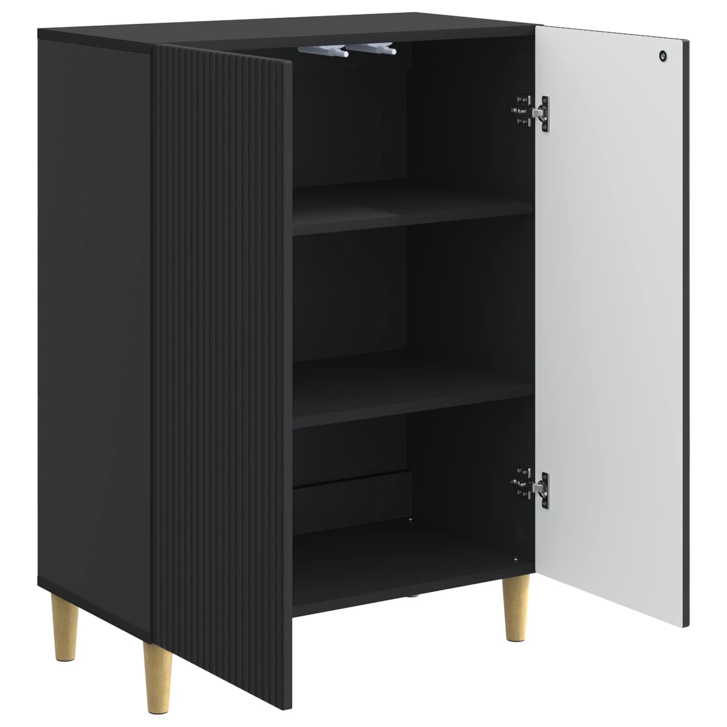 Dressoir Zwart 66 x 34,5 x 90 cm Bewerkt hout is nu te koop bij PeponiXL, paradijselijk wonen!