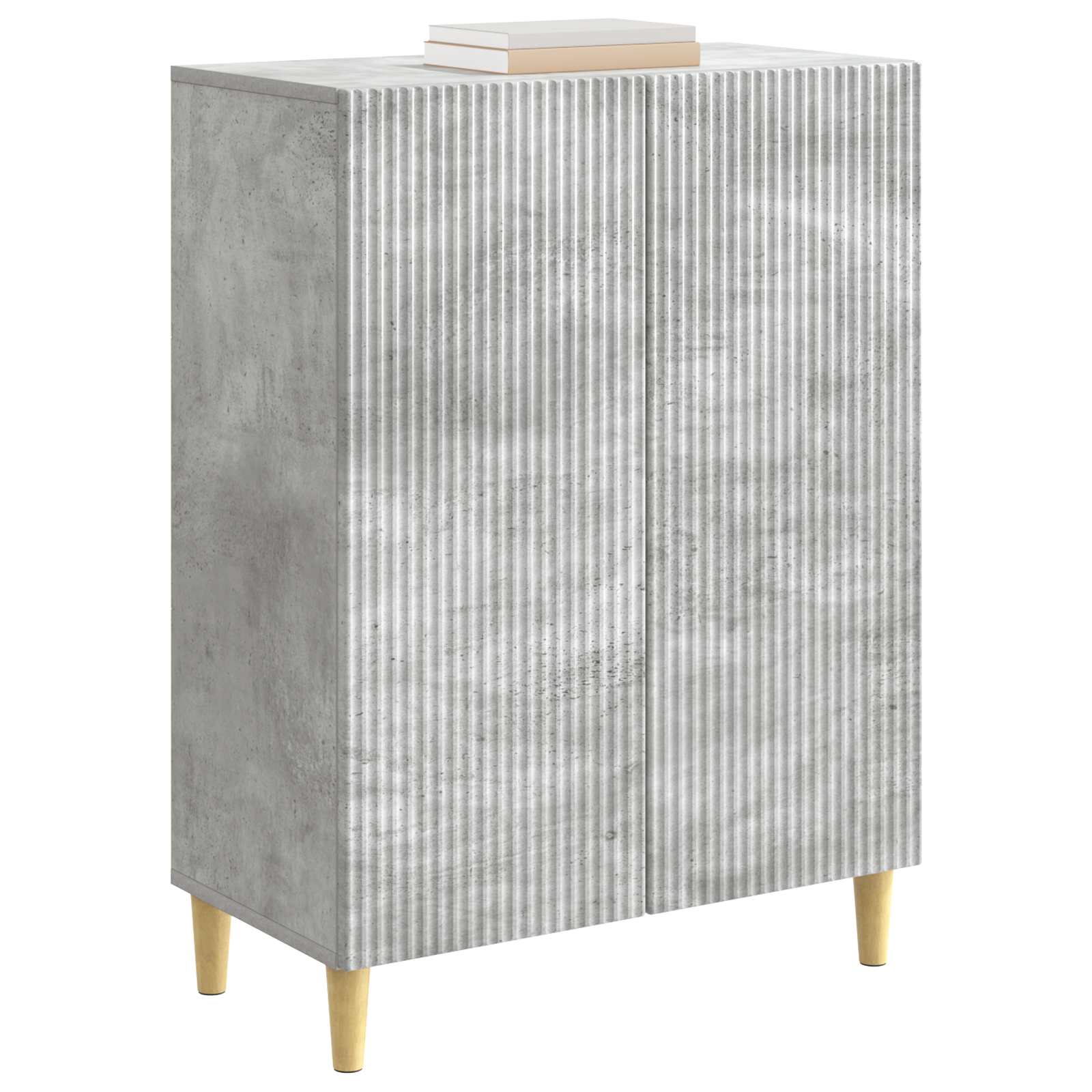 Dressoir Betongrijs 66 x 34,5 x 90 cm Bewerkt hout is nu te koop bij PeponiXL, paradijselijk wonen!