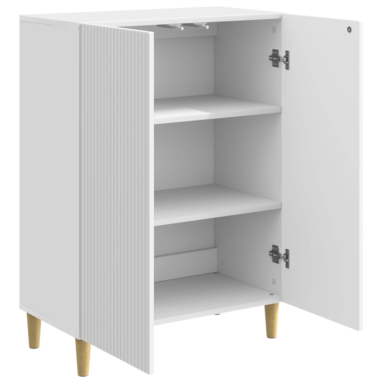 Dressoir Hoogglans Wit 66 x 34,5 x 90 cm Bewerkt hout is nu te koop bij PeponiXL, paradijselijk wonen!