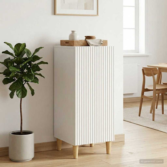 Dressoir Wit 33 x 34,5 x 90 cm Bewerkt hout is nu te koop bij PeponiXL, paradijselijk wonen!