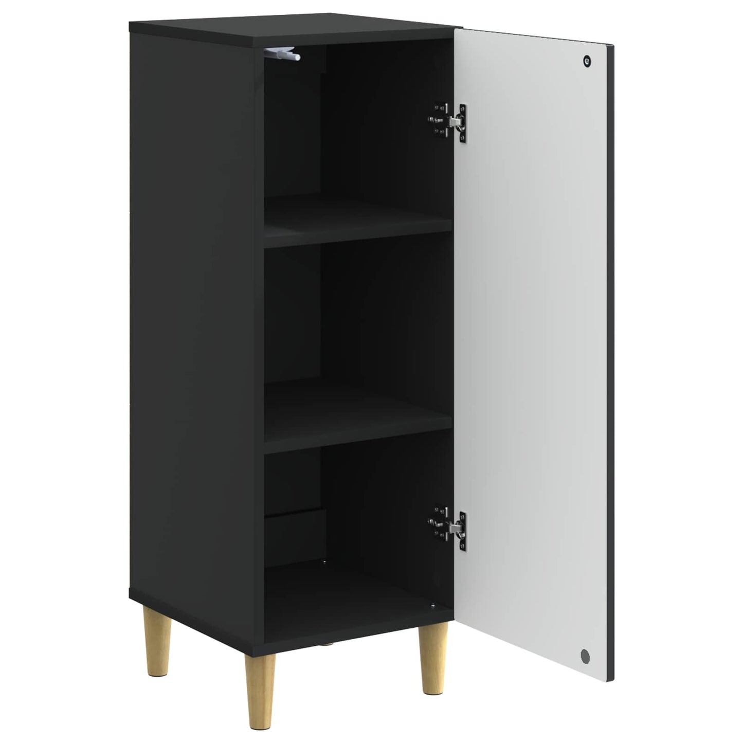 Dressoir Zwart 33 x 34,5 x 90 cm Bewerkt hout is nu te koop bij PeponiXL, paradijselijk wonen!