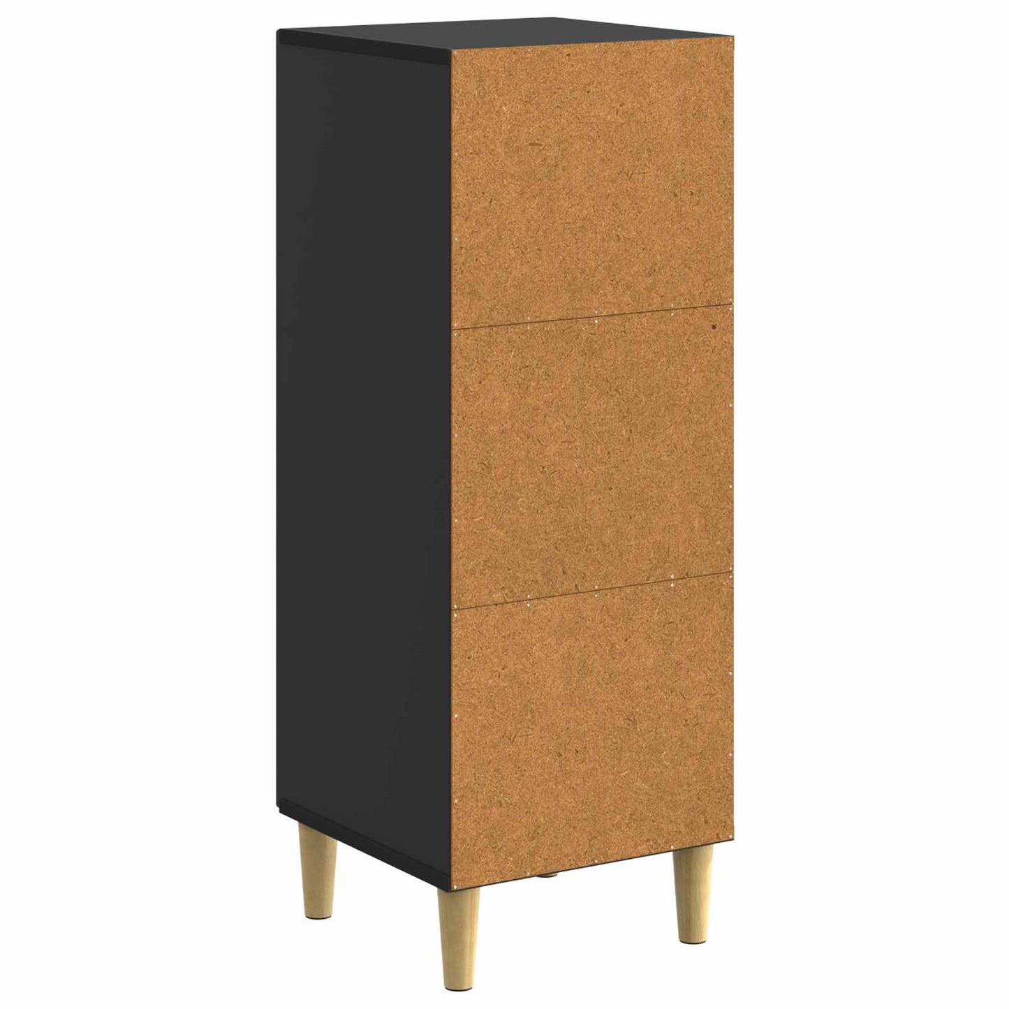 Dressoir Zwart 33 x 34,5 x 90 cm Bewerkt hout is nu te koop bij PeponiXL, paradijselijk wonen!