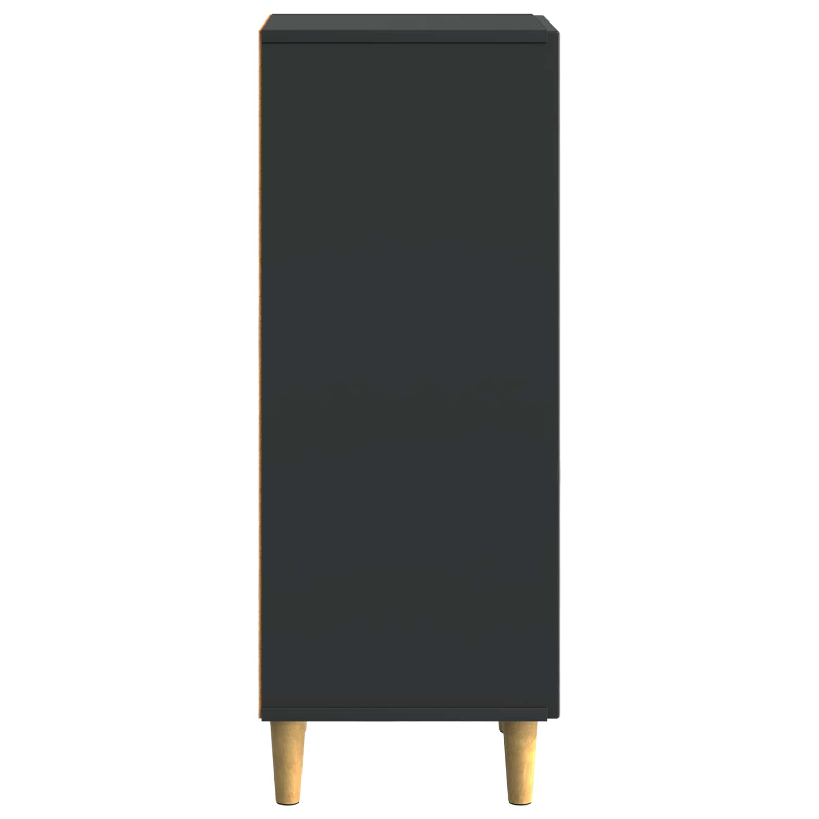 Dressoir Zwart 33 x 34,5 x 90 cm Bewerkt hout is nu te koop bij PeponiXL, paradijselijk wonen!