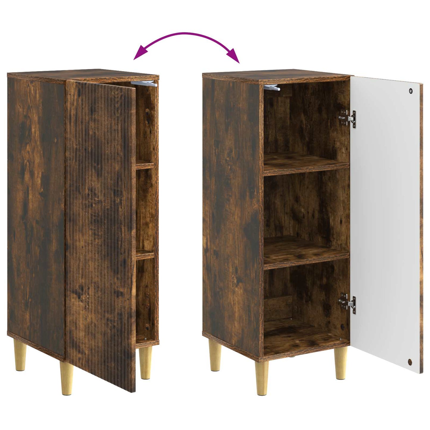 Dressoir Gerookt eiken 33 x 34,5 x 90 cm Bewerkt hout is nu te koop bij PeponiXL, paradijselijk wonen!