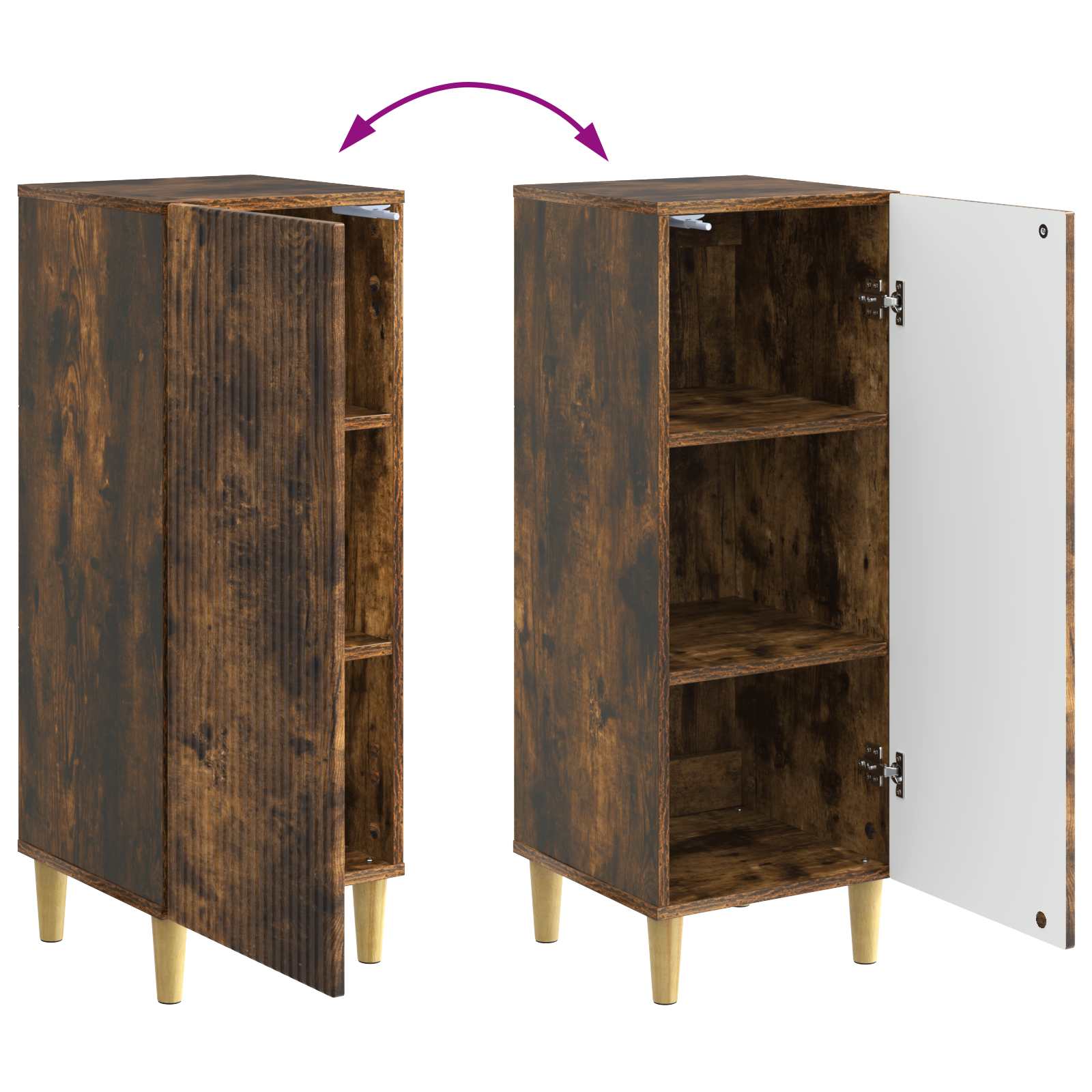 Dressoir Gerookt eiken 33 x 34,5 x 90 cm Bewerkt hout is nu te koop bij PeponiXL, paradijselijk wonen!