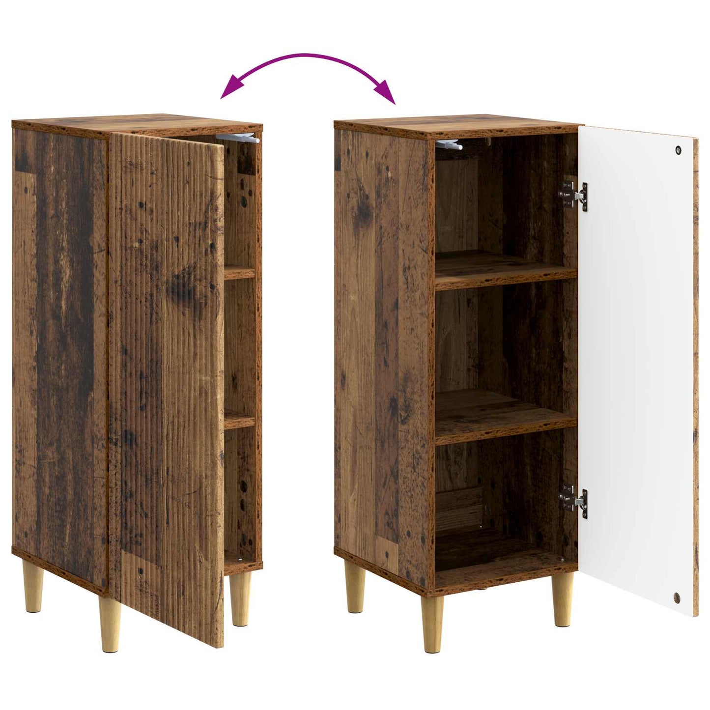 Dressoir Oud hout 33 x 34,5 x 90 cm Bewerkt hout is nu te koop bij PeponiXL, paradijselijk wonen!