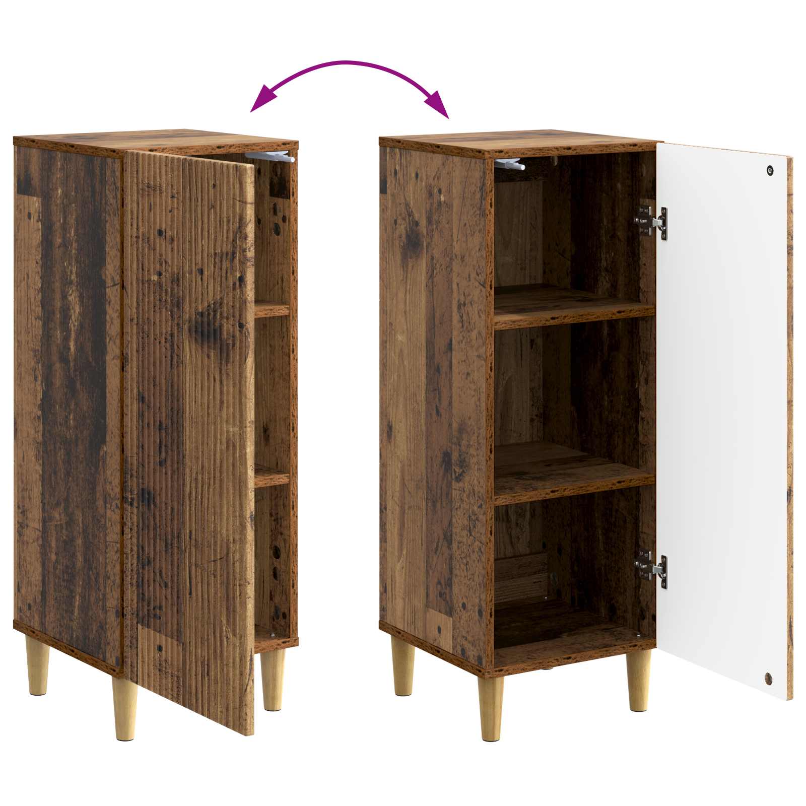 Dressoir Oud hout 33 x 34,5 x 90 cm Bewerkt hout is nu te koop bij PeponiXL, paradijselijk wonen!