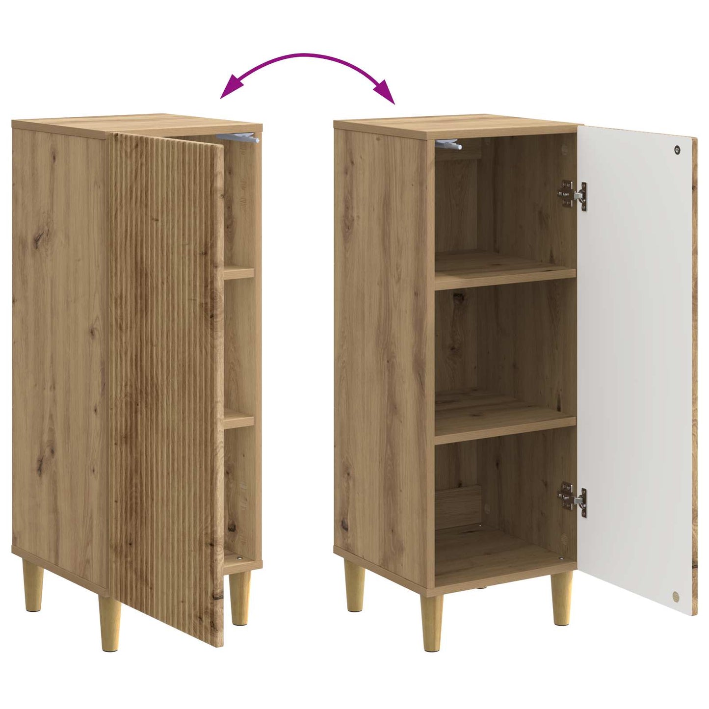Dressoir Artisanaal eiken 33 x 34,5 x 90 cm Bewerkt hout is nu te koop bij PeponiXL, paradijselijk wonen!