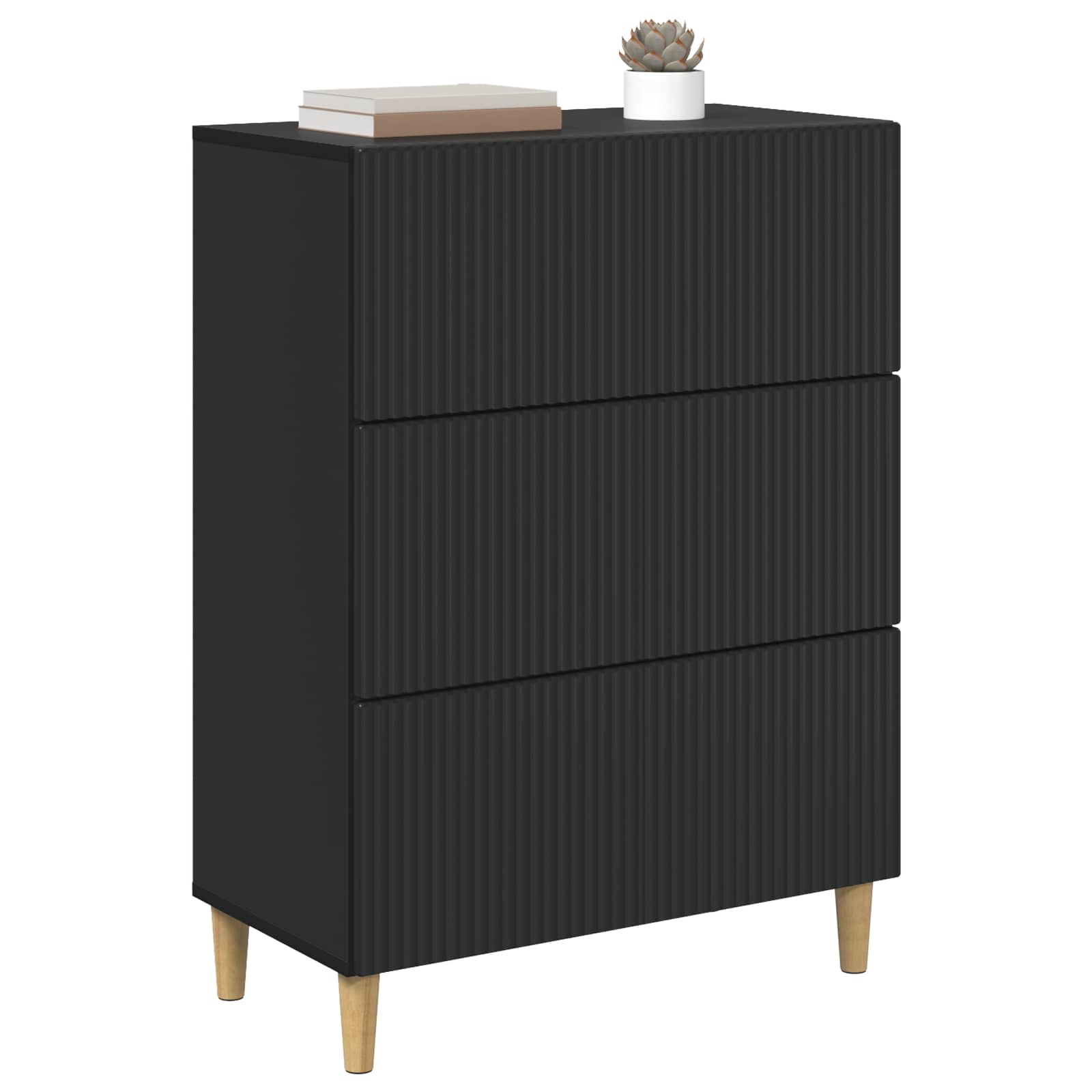 Ladenkast Zwart 66 x 34,5 x 90 cm Bewerkt hout is nu te koop bij PeponiXL, paradijselijk wonen!