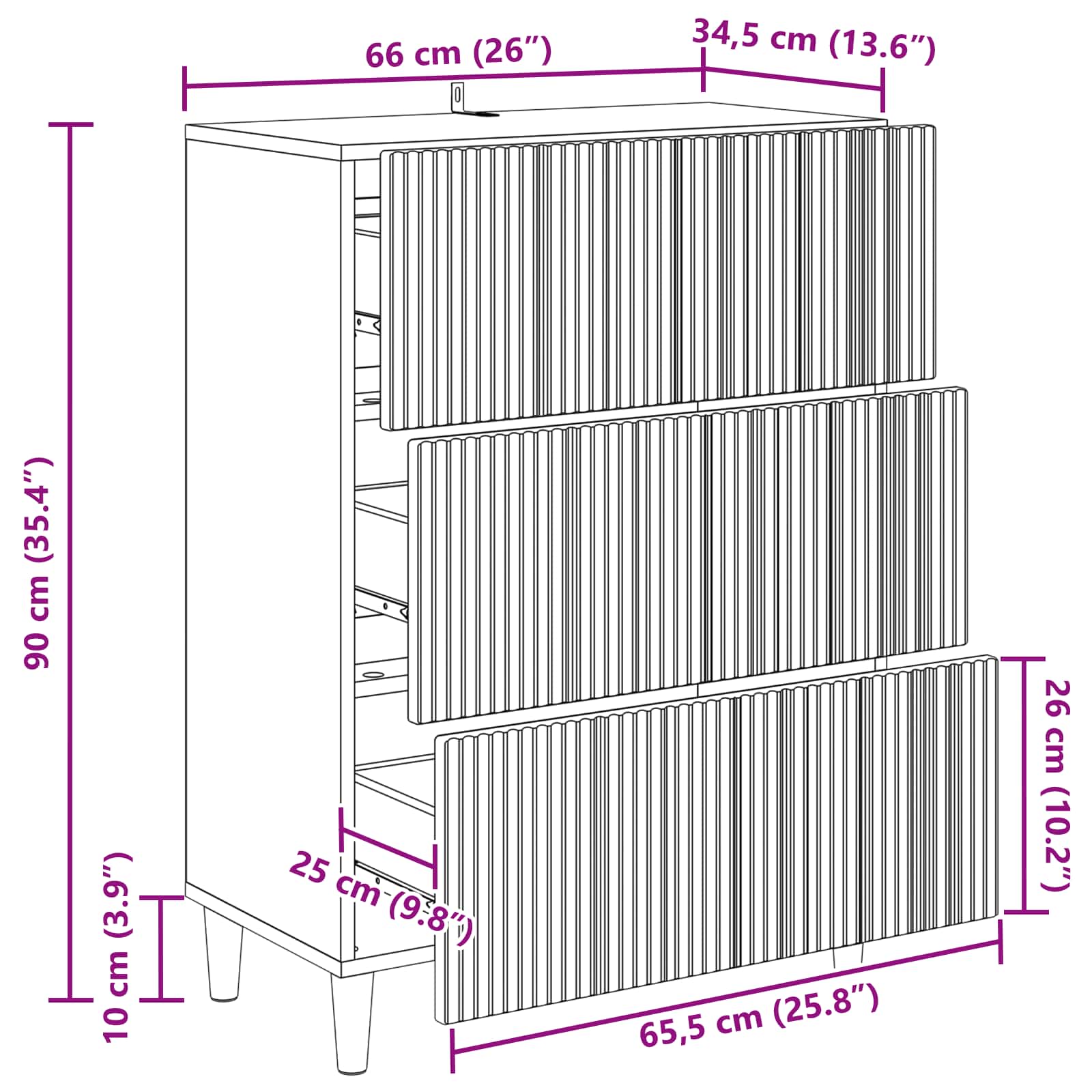 Ladenkast Sonoma Eiken 66 x 34,5 x 90 cm Bewerkt hout is nu te koop bij PeponiXL, paradijselijk wonen!