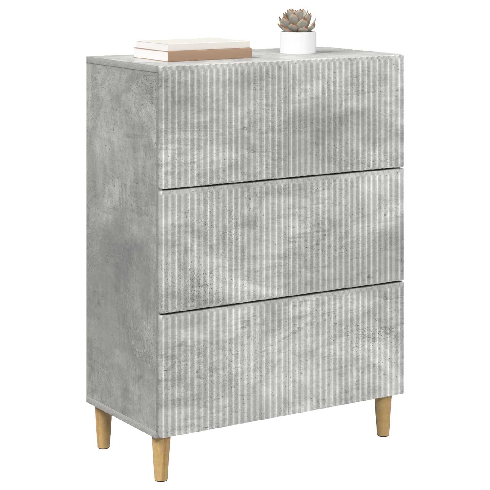 Ladenkast Betongrijs 66 x 34,5 x 90 cm Bewerkt hout is nu te koop bij PeponiXL, paradijselijk wonen!