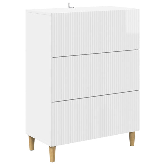 Ladenkast Hoogglans Wit 66 x 34,5 x 90 cm Bewerkt hout is nu te koop bij PeponiXL, paradijselijk wonen!