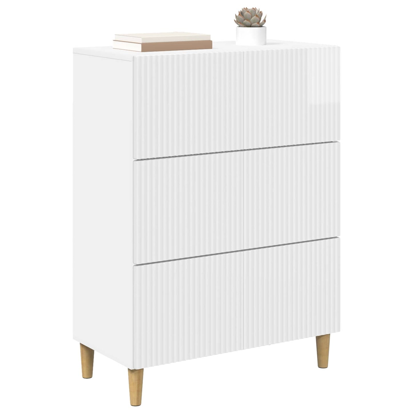 Ladenkast Hoogglans Wit 66 x 34,5 x 90 cm Bewerkt hout is nu te koop bij PeponiXL, paradijselijk wonen!