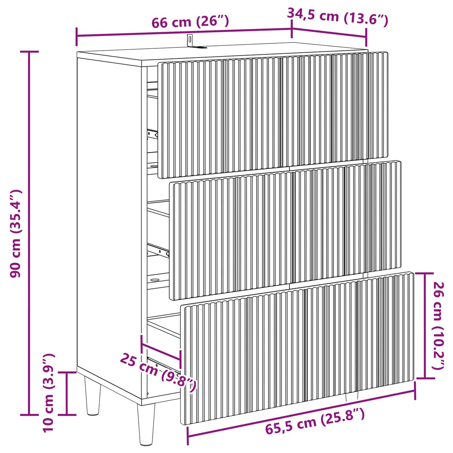 Ladenkast Gerookt eiken 66 x 34,5 x 90 cm Bewerkt hout is nu te koop bij PeponiXL, paradijselijk wonen!