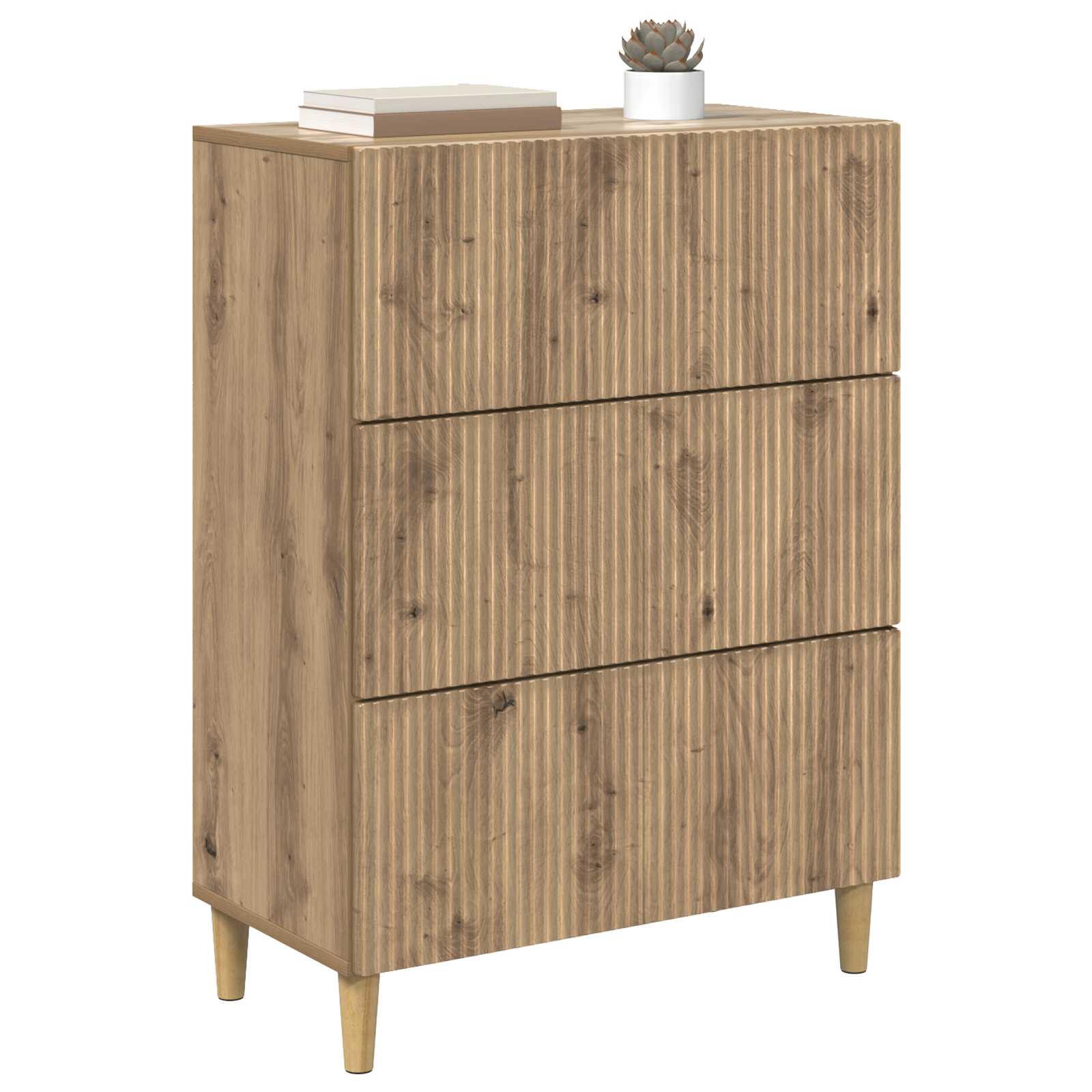 Ladenkast Artisanaal eiken 66 x 34,5 x 90 cm Bewerkt hout is nu te koop bij PeponiXL, paradijselijk wonen!