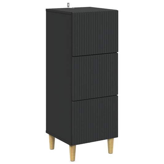 Ladenkast Zwart 33 x 34,5 x 90 cm Bewerkt hout is nu te koop bij PeponiXL, paradijselijk wonen!