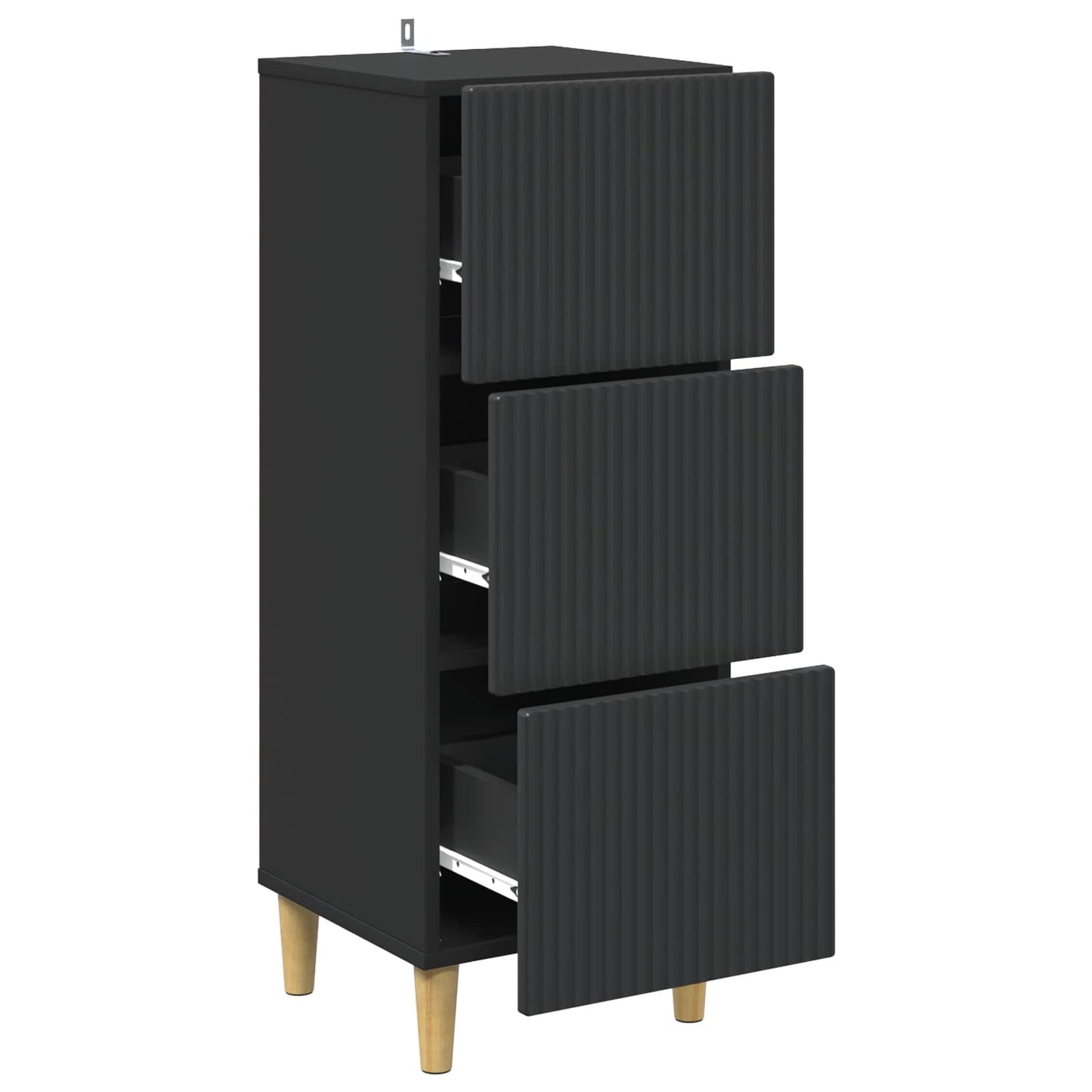 Ladenkast Zwart 33 x 34,5 x 90 cm Bewerkt hout is nu te koop bij PeponiXL, paradijselijk wonen!