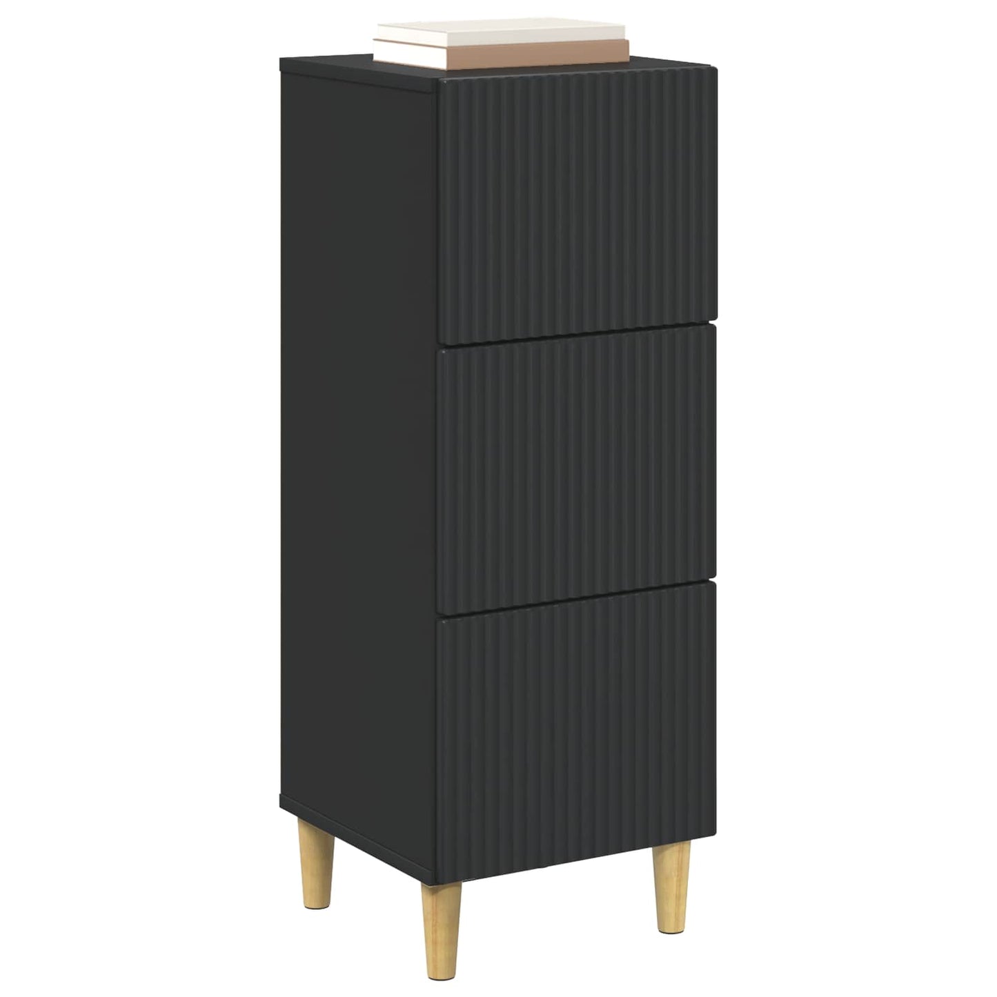 Ladenkast Zwart 33 x 34,5 x 90 cm Bewerkt hout is nu te koop bij PeponiXL, paradijselijk wonen!