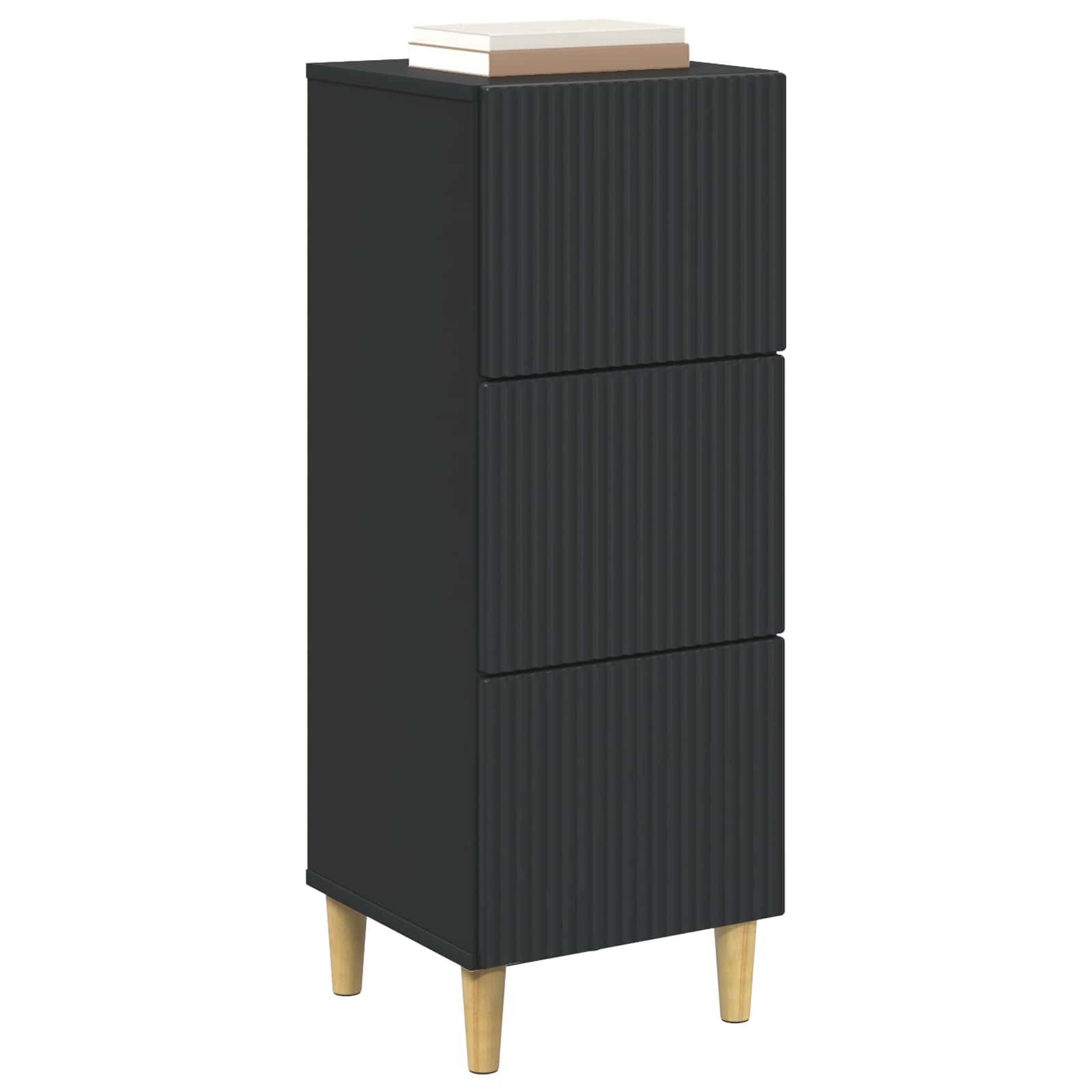 Ladenkast Zwart 33 x 34,5 x 90 cm Bewerkt hout is nu te koop bij PeponiXL, paradijselijk wonen!