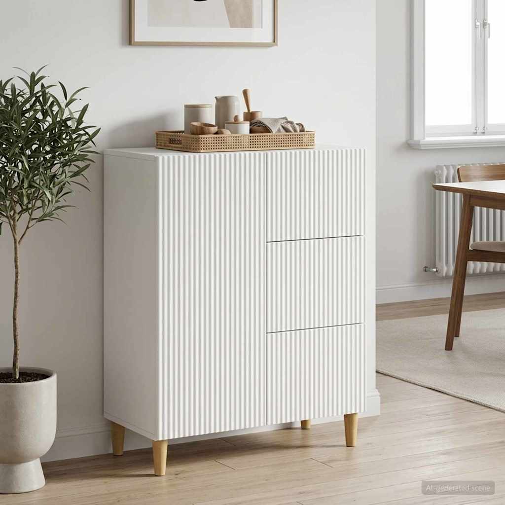 Dressoir Wit 66 x 34,5 x 90 cm Bewerkt hout is nu te koop bij PeponiXL, paradijselijk wonen!