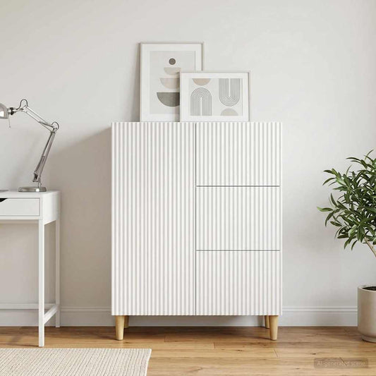 Dressoir Wit 66 x 34,5 x 90 cm Bewerkt hout is nu te koop bij PeponiXL, paradijselijk wonen!