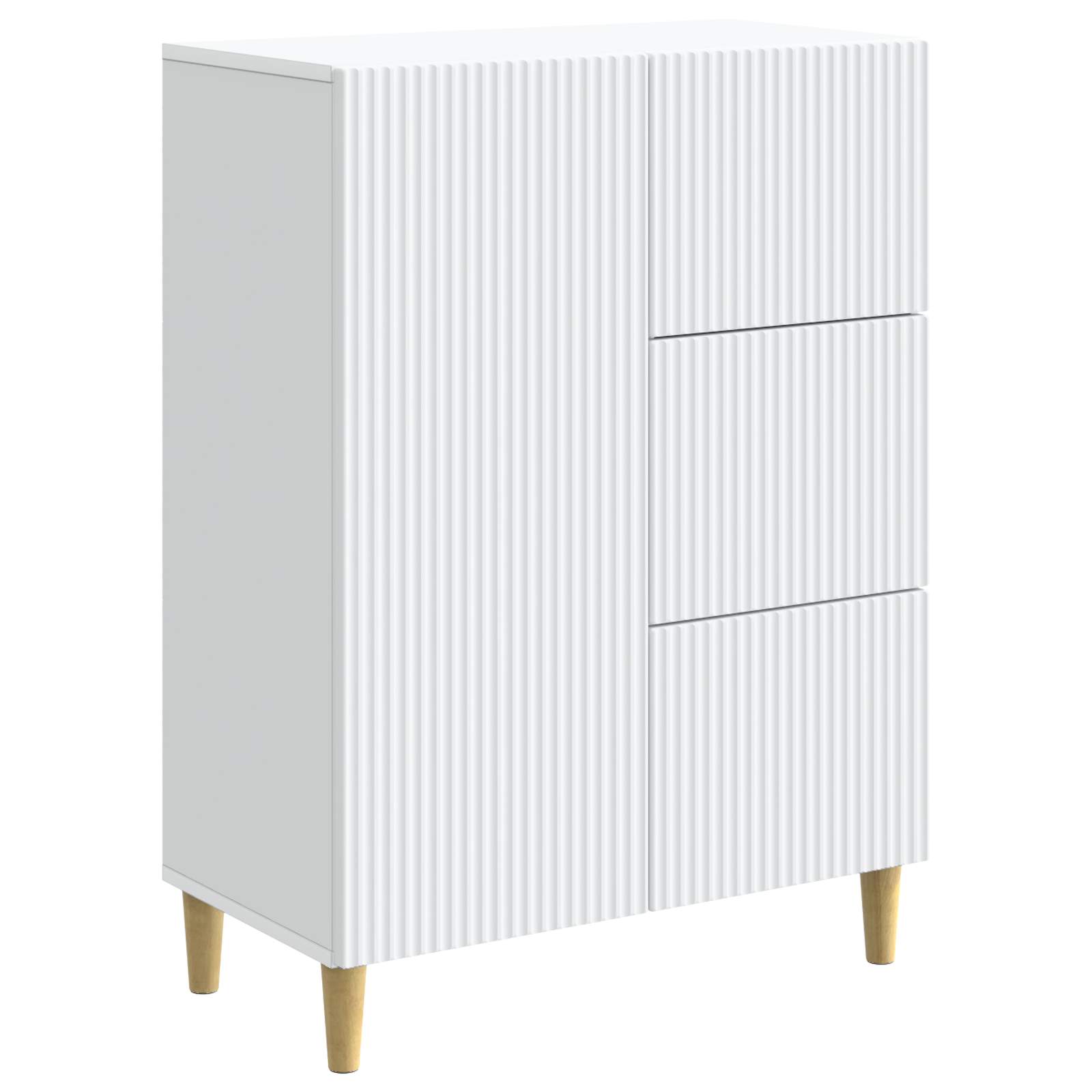 Dressoir Wit 66 x 34,5 x 90 cm Bewerkt hout is nu te koop bij PeponiXL, paradijselijk wonen!
