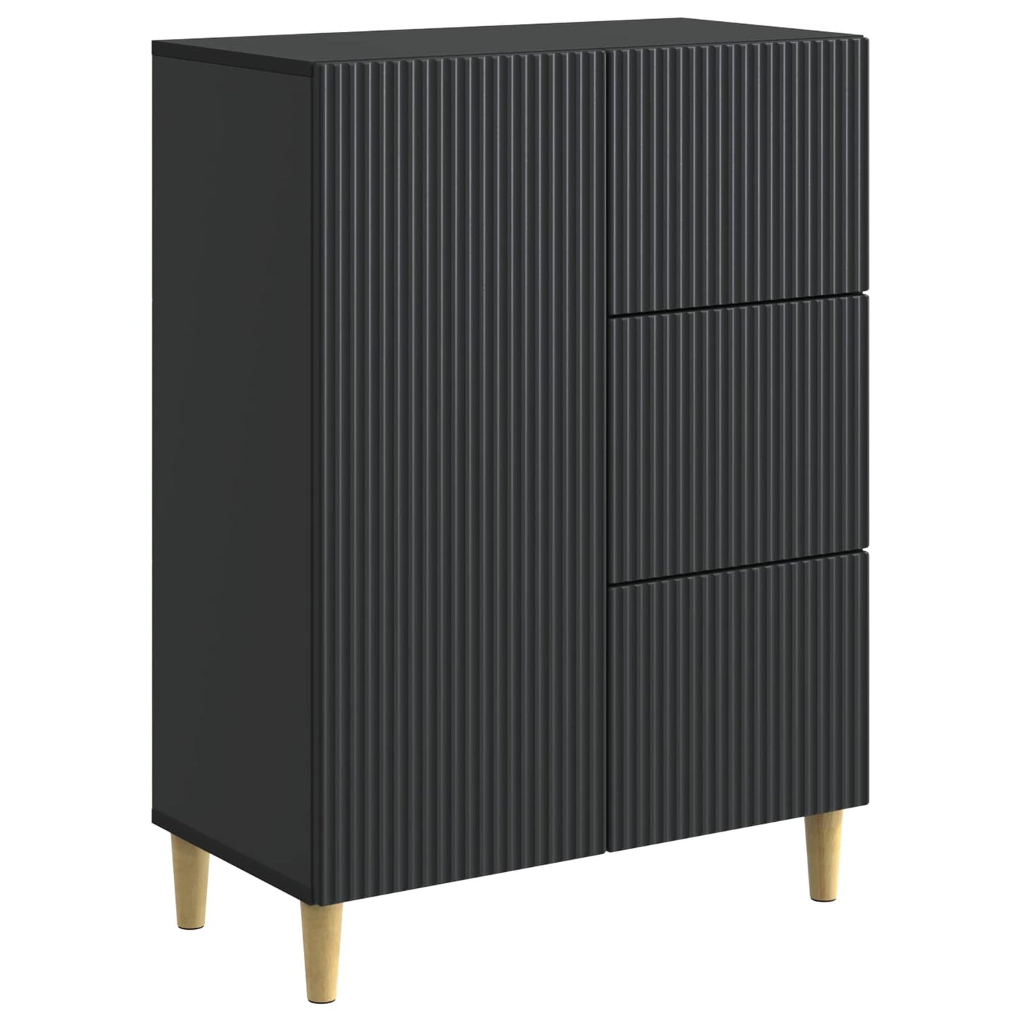 Dressoir met lade Zwart 66 x 34,5 x 90 cm Bewerkt hout is nu te koop bij PeponiXL, paradijselijk wonen!