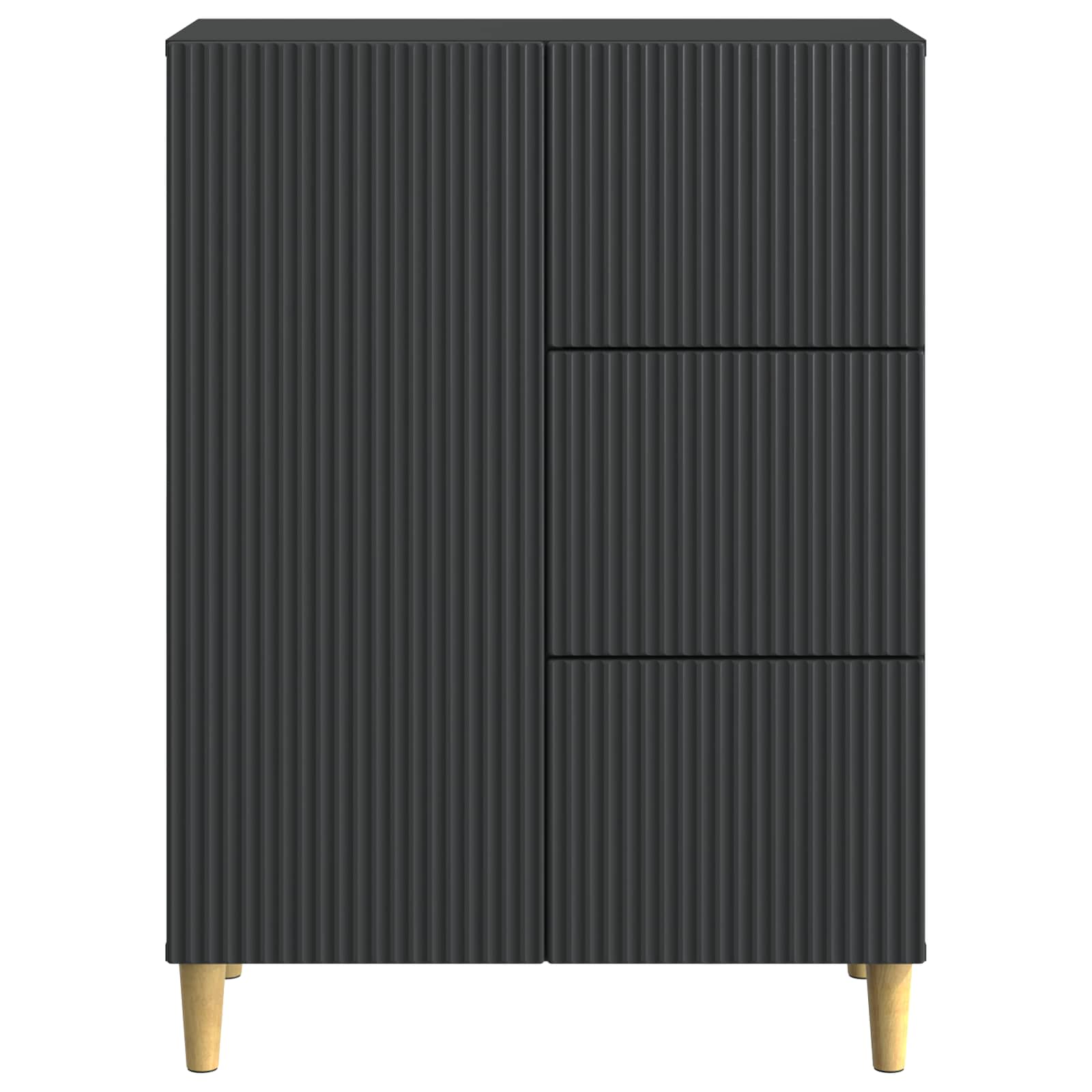 Dressoir met lade Zwart 66 x 34,5 x 90 cm Bewerkt hout is nu te koop bij PeponiXL, paradijselijk wonen!