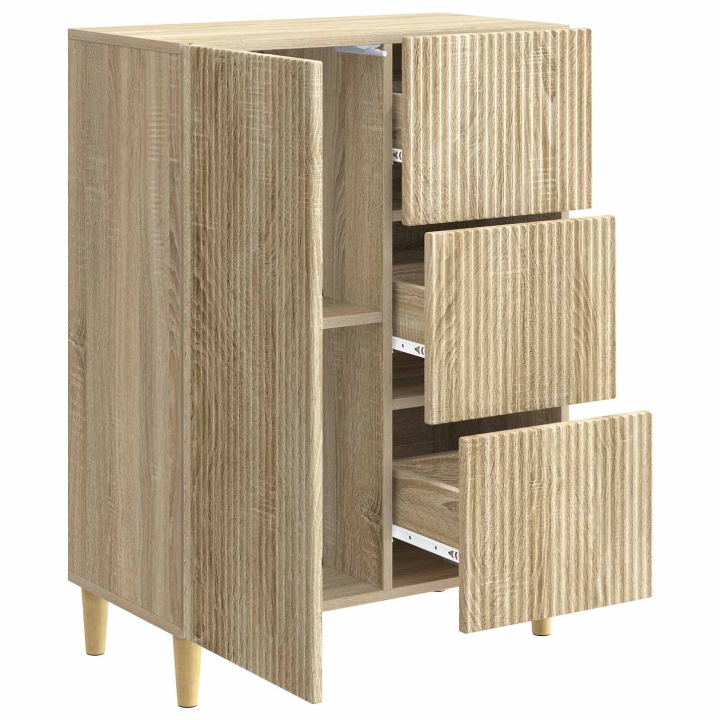 Dressoir met lade Sonoma Eiken 66 x 34,5 x 90 cm Bewerkt hout is nu te koop bij PeponiXL, paradijselijk wonen!