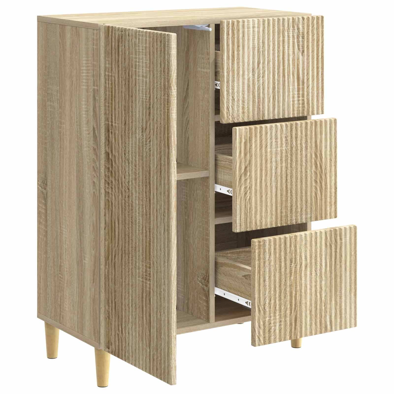 Dressoir met lade Sonoma Eiken 66 x 34,5 x 90 cm Bewerkt hout is nu te koop bij PeponiXL, paradijselijk wonen!