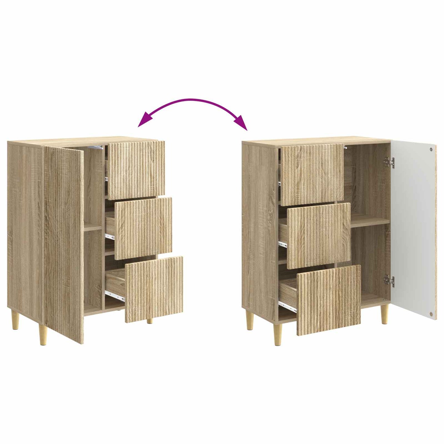 Dressoir met lade Sonoma Eiken 66 x 34,5 x 90 cm Bewerkt hout is nu te koop bij PeponiXL, paradijselijk wonen!
